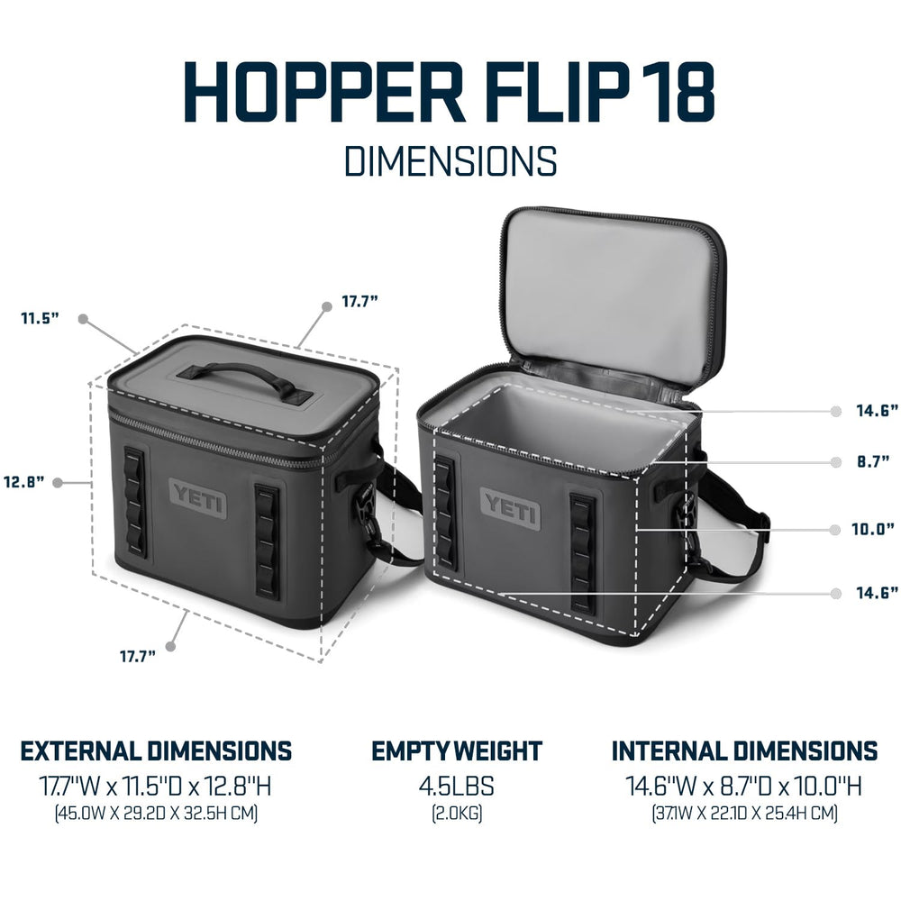 YETI Hopper Flip 18 HydroLok zipper provides a leakproof seal during transport
