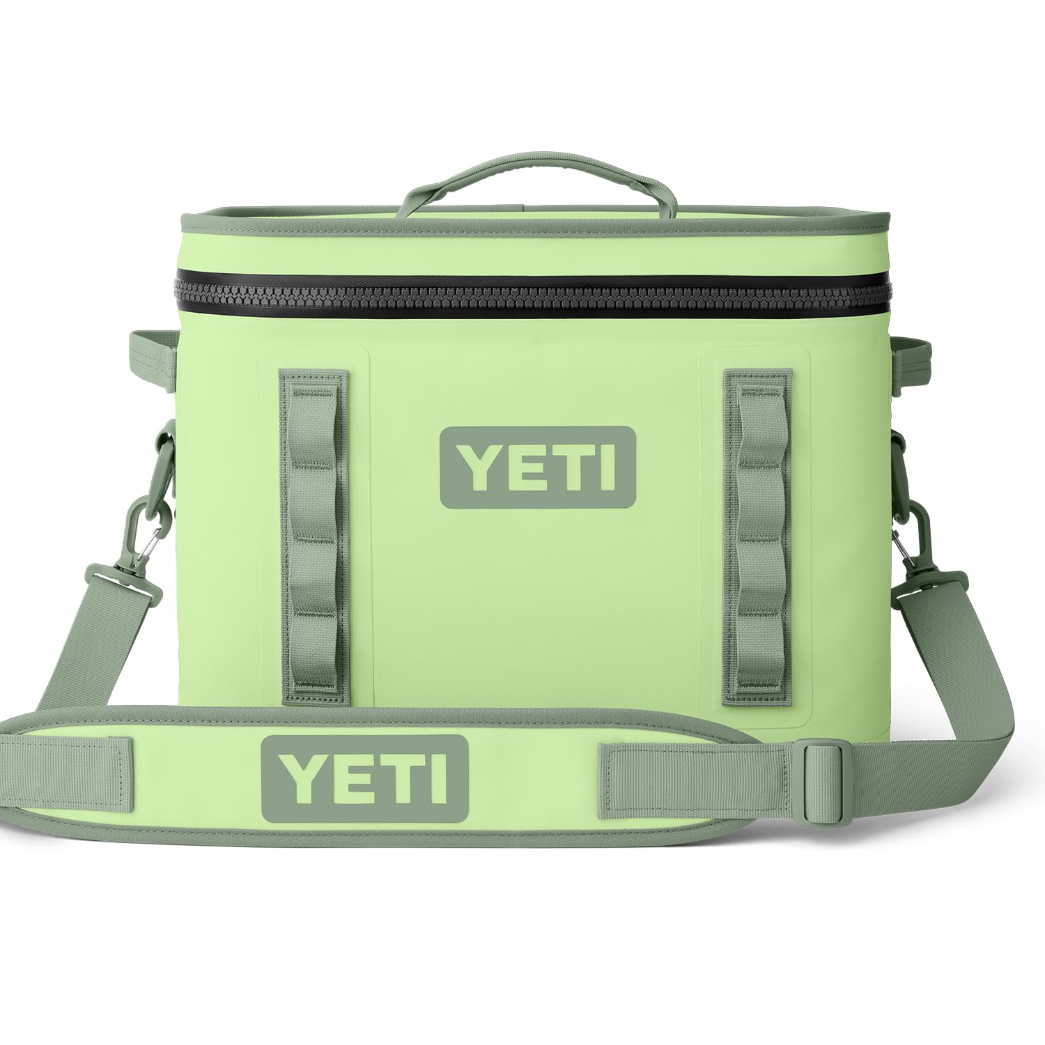 YETI Hopper Flip 18 Key Lime front view for rugged outdoor portability.