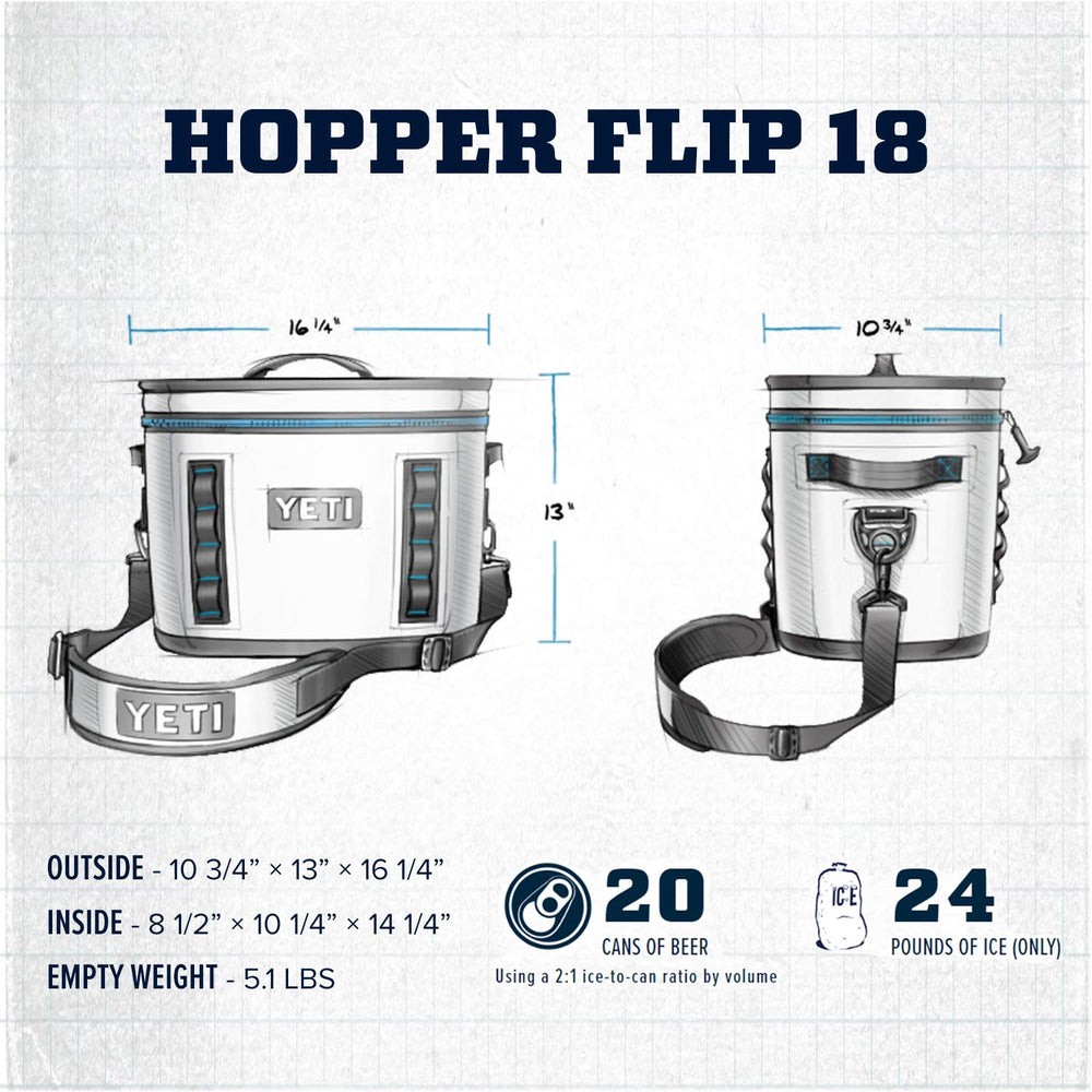 YETI Hopper Flip 18 navy compact cooler ideal for tree stands, boats, and shorelines