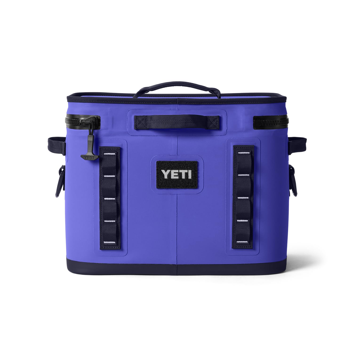 YETI Hopper Flip 18 ultramarine violet leakproof zipper ensures secure cold containment for travel.