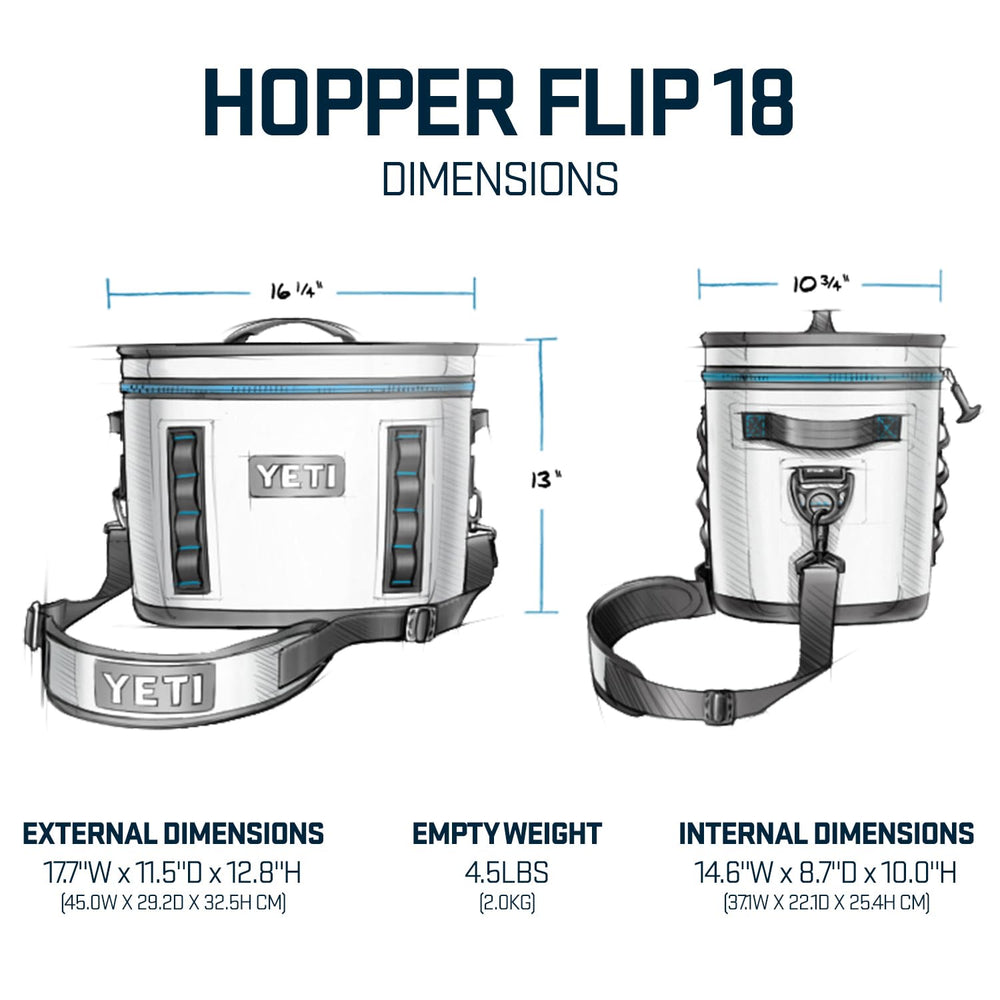 YETI Hopper Flip 18 ultramarine violet UV-resistant exterior protects contents in bright sun.