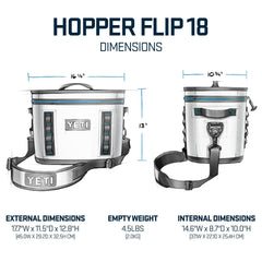 YETI Hopper Flip 18 ultramarine violet UV-resistant exterior protects contents in bright sun.