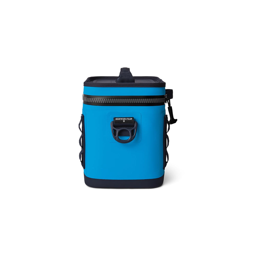 YETI Hopper Flip 8 top zip closeup emphasizes leakproof HydroLok.