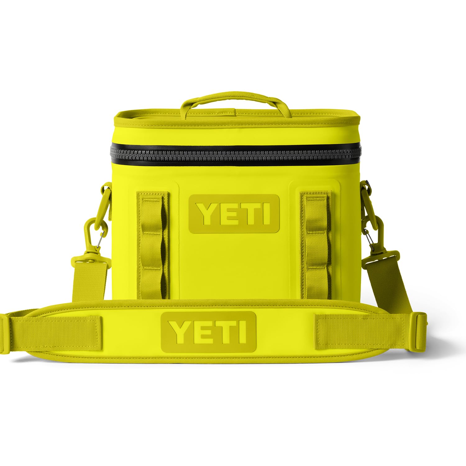 YETI Hopper Flip 8 Firefly Yellow front view for outdoor portability.