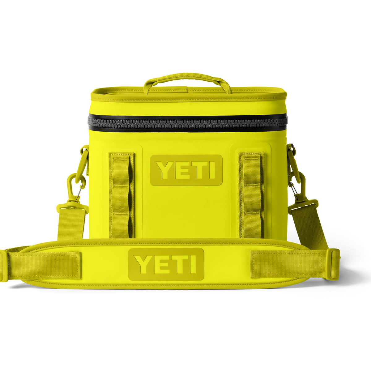 YETI Hopper Flip 8 Firefly Yellow front view for outdoor portability.