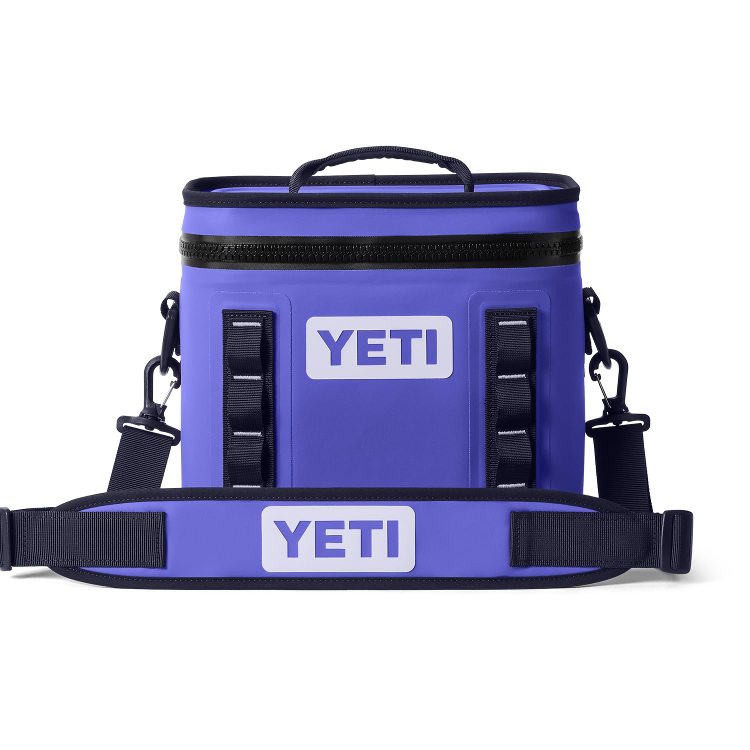 YETI Hopper Flip 8 Ultramarine Violet open-top for quick access on trips.