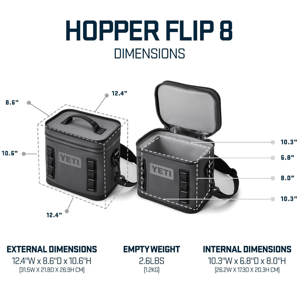 YETI Hopper Flip 8 Wetlands Camo puncture-resistant-fabric endures rugged field conditions.