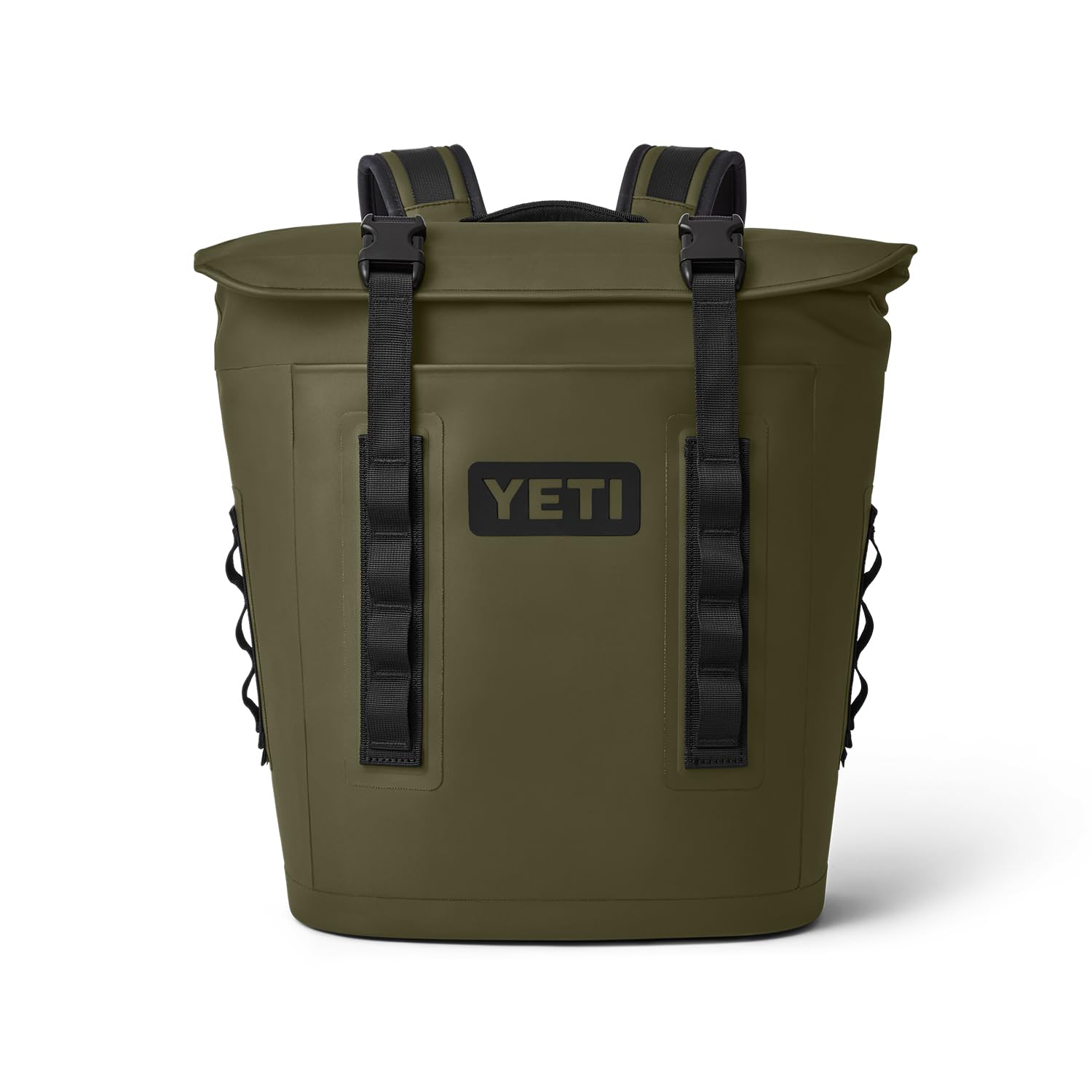 YETI Hopper M12 Olive front view shows rugged DryHide shell for everyday use.