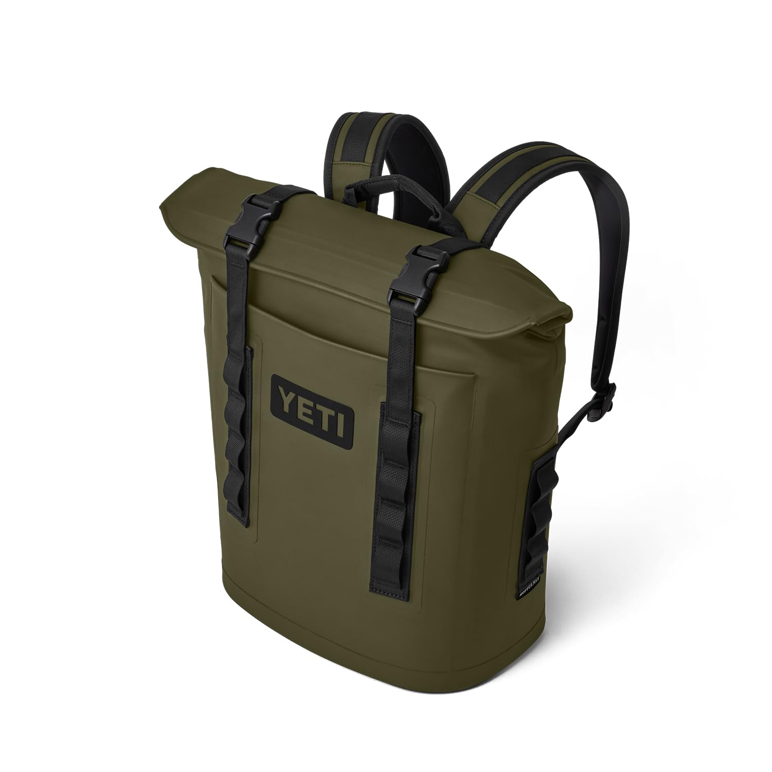 YETI Hopper M12 Olive side-pocket shows convenient small-item storage during adventures.