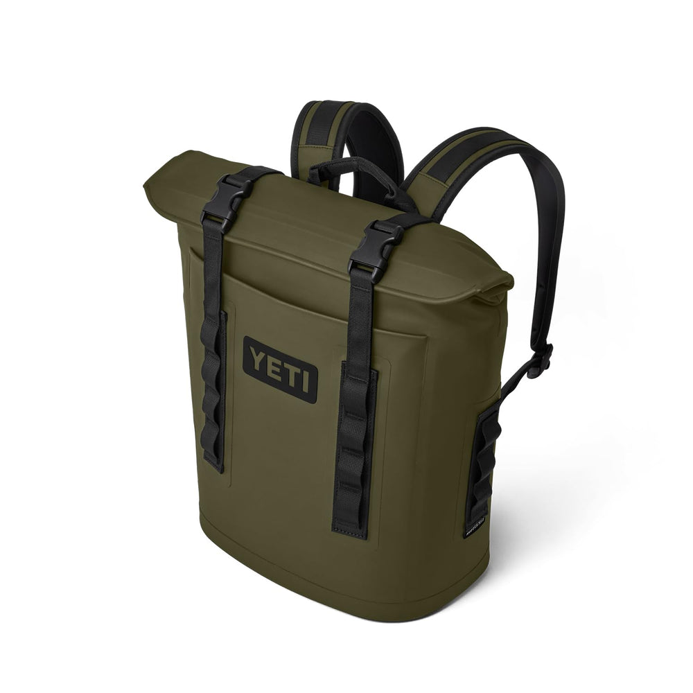 YETI Hopper M12 Olive side-pocket shows convenient small-item storage during adventures.