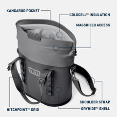 YETI Hopper M15 Navy coldcell insulation preserves cold beverages