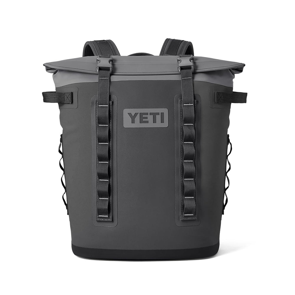 YETI Hopper M20 exterior in charcoal shows rugged DryHide shell for puncture resistance.