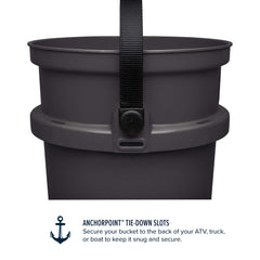 YETI LoadOut bucket features a food-safe label for snack storage.