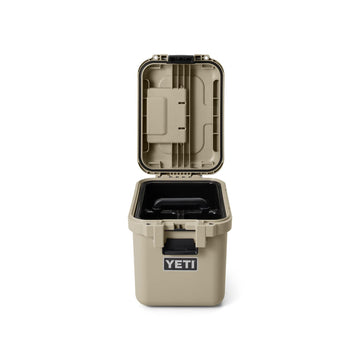YETI LoadOut GoBox 15 Tan NeverFail hinge ensures smooth opening and closing.