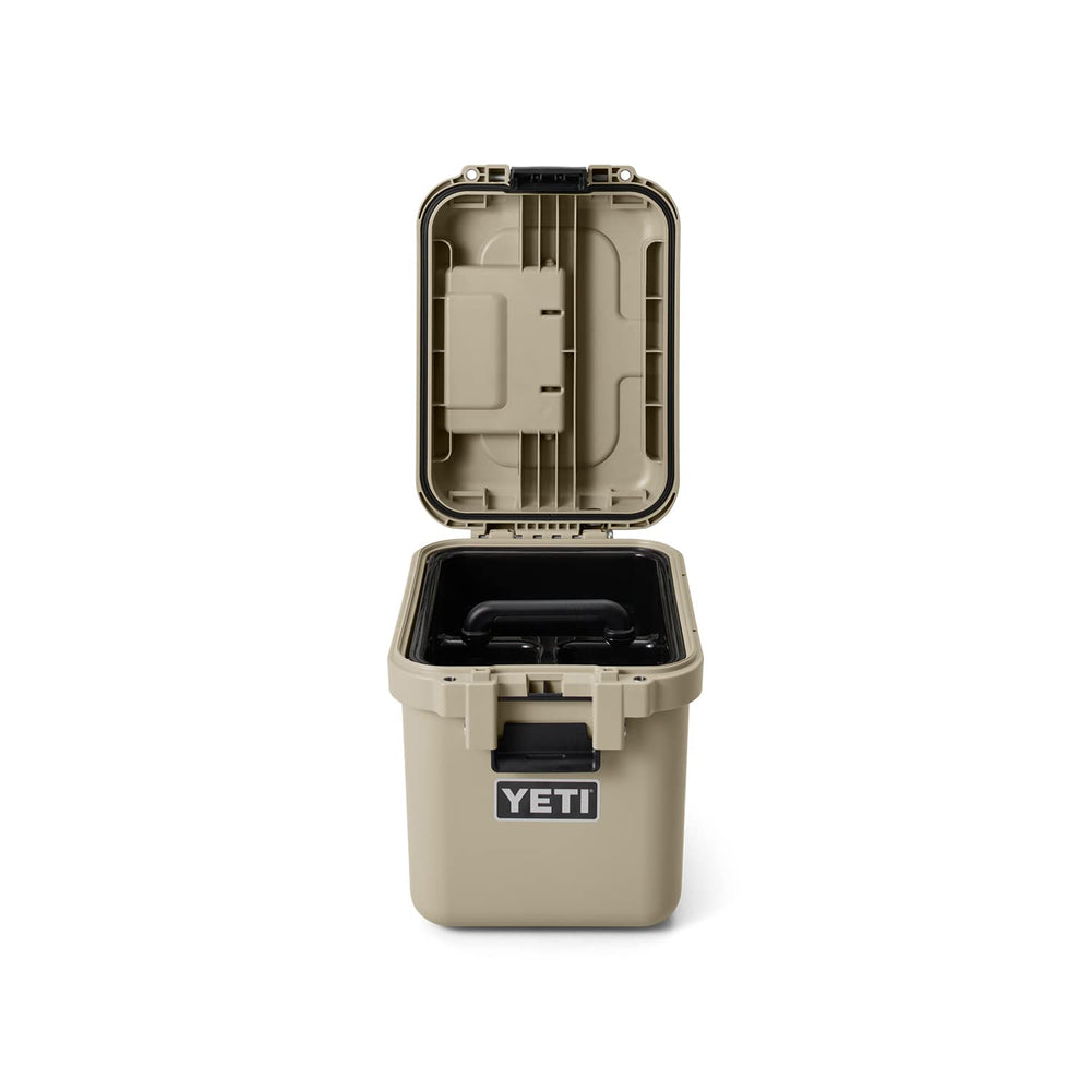 YETI LoadOut GoBox 15 Tan NeverFail hinge ensures smooth opening and closing.