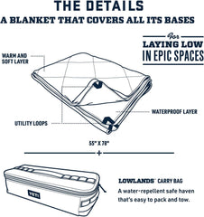 YETI Lowlands Blanket insulated interior delivers warmth on cool evenings