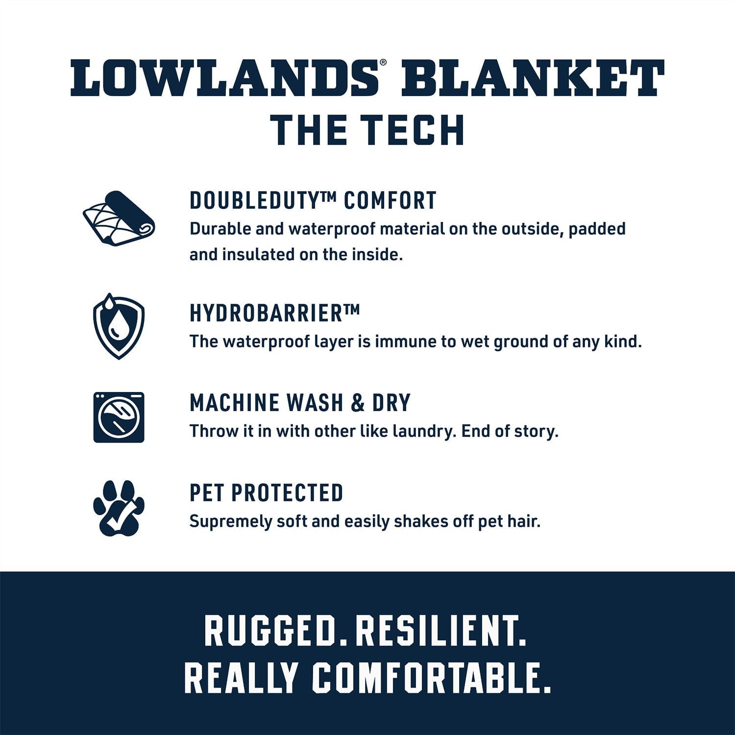 YETI Lowlands Blanket resists pet hair for quick after-play cleanup