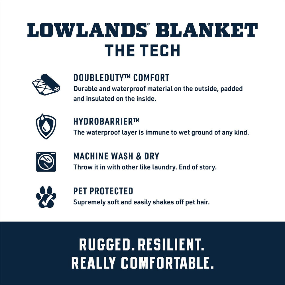 YETI Lowlands Blanket resists pet hair for quick after-play cleanup