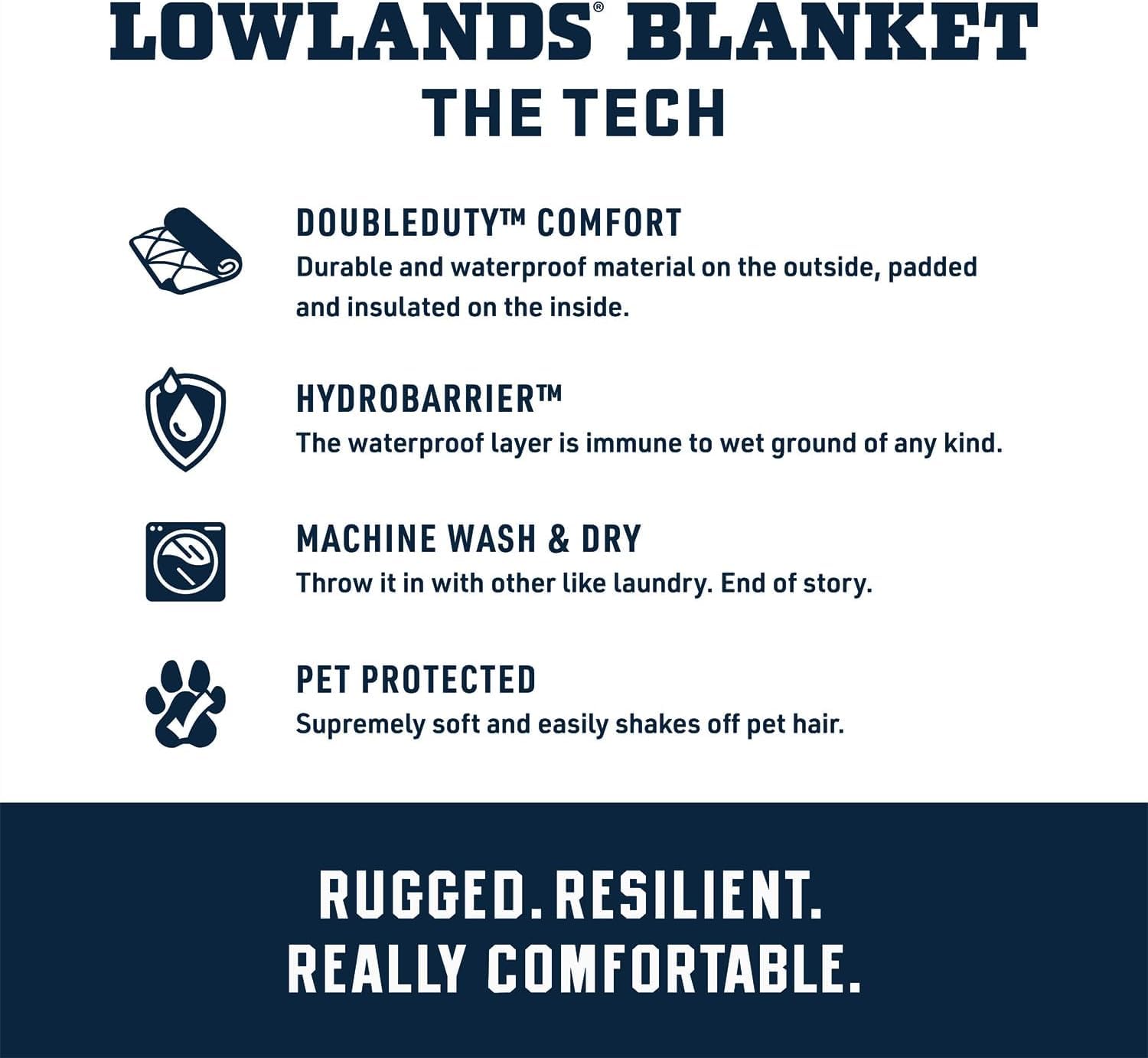 YETI Lowlands Blanket pet-protected design resists fur and dirt