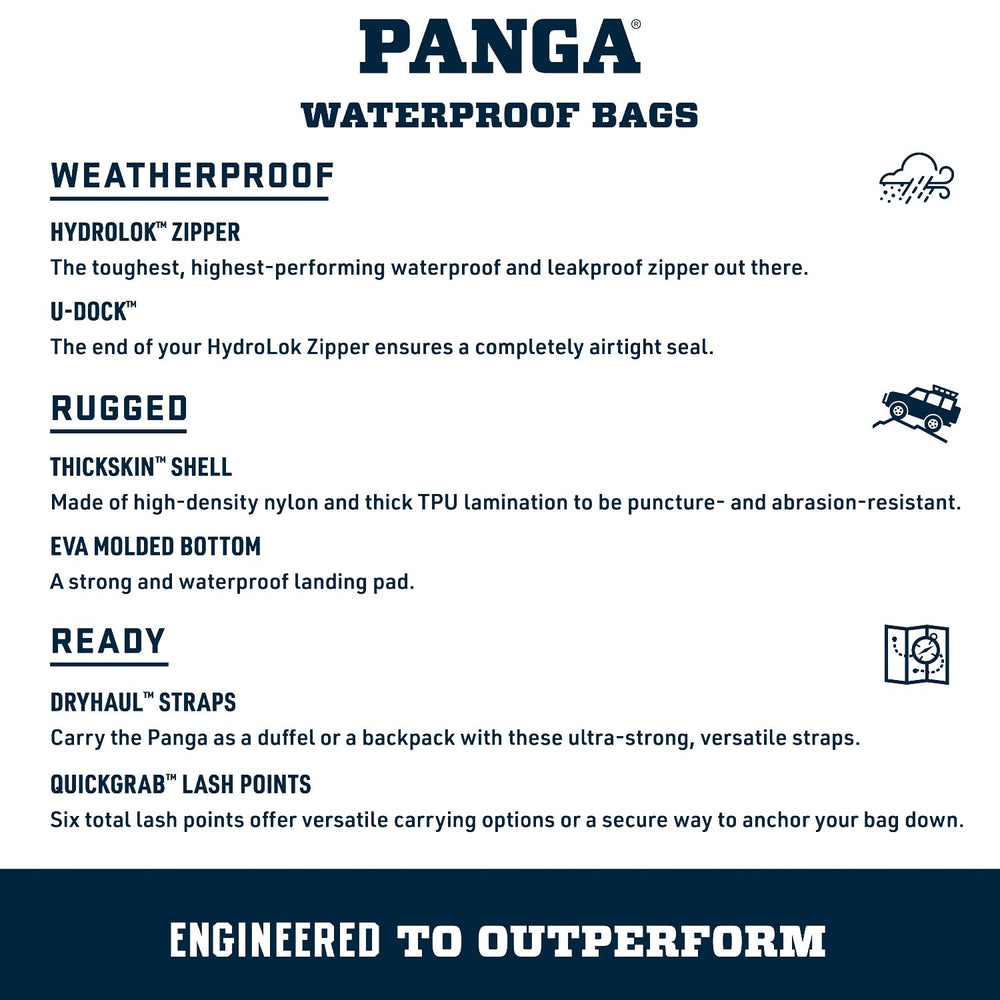 YETI Panga 28 bag submersible design supports gear transport by water.