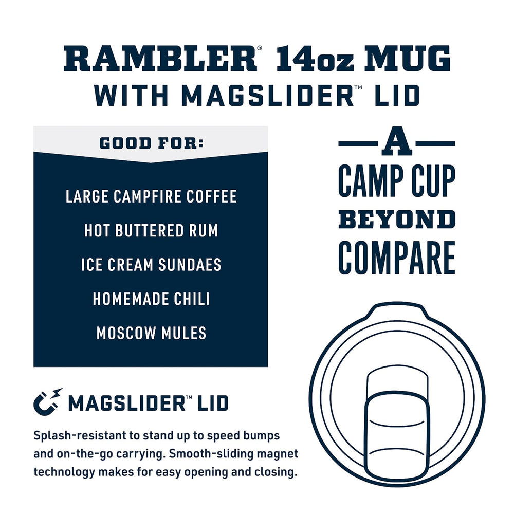 YETI Rambler 18-8 stainless steel body emphasizes durability.