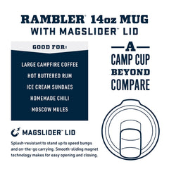 YETI Rambler 18-8 stainless steel body emphasizes durability.