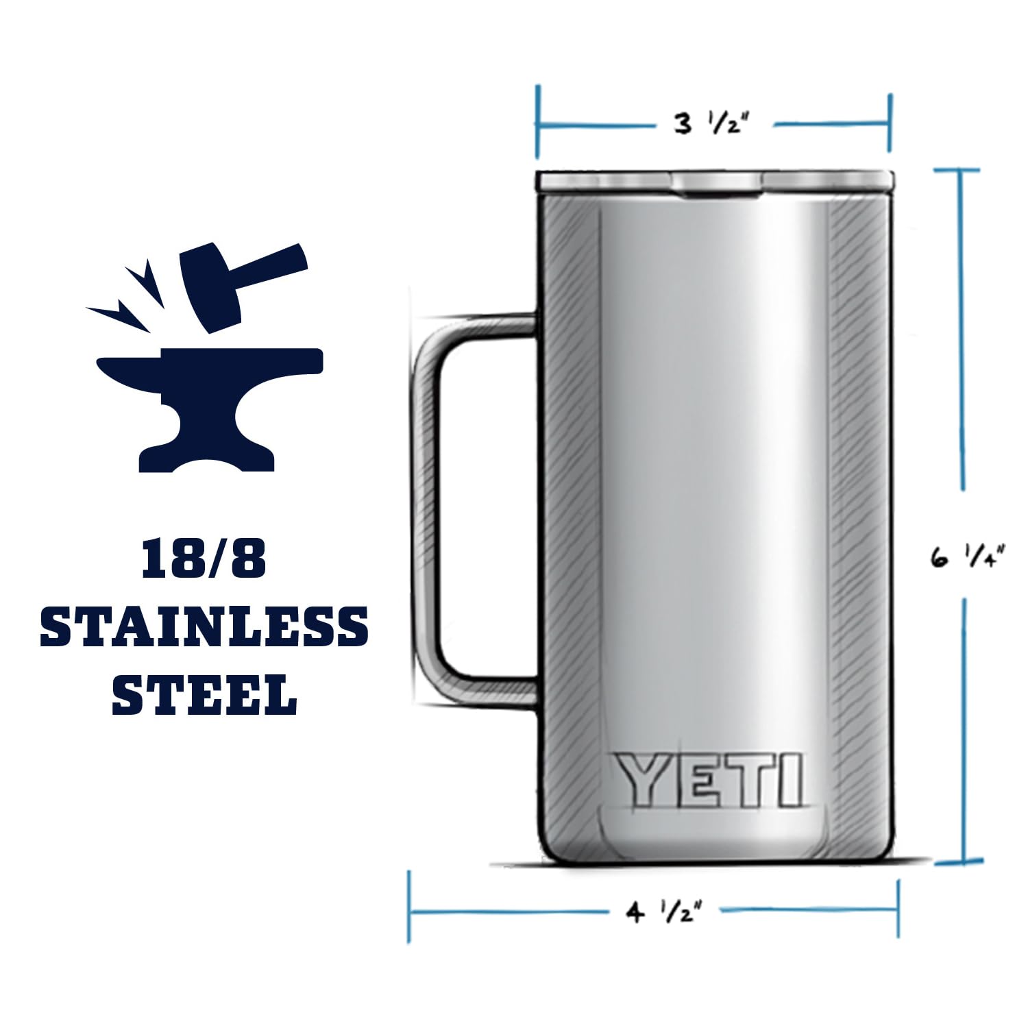 YETI Rambler 24 oz mug showing dishwasher-safe cleaning in King Crab