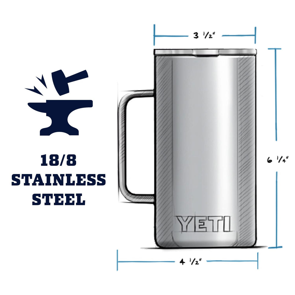 YETI Rambler 24 oz Mug in hand with handle, comfortable grip for on-the-go sipping