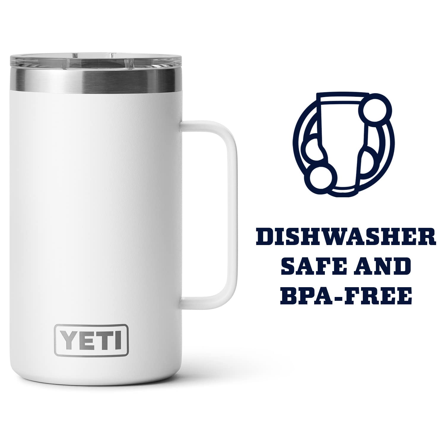 YETI Rambler 24 oz Mug with MagSlider lid close view showing magnetic closure for secure use