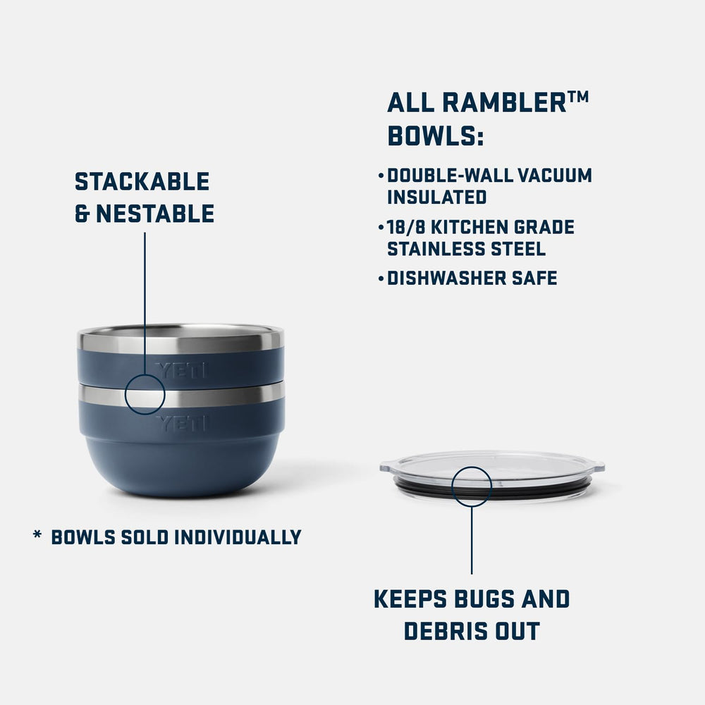 YETI Rambler Bowl double-wall insulation keeps hot or cold meals.