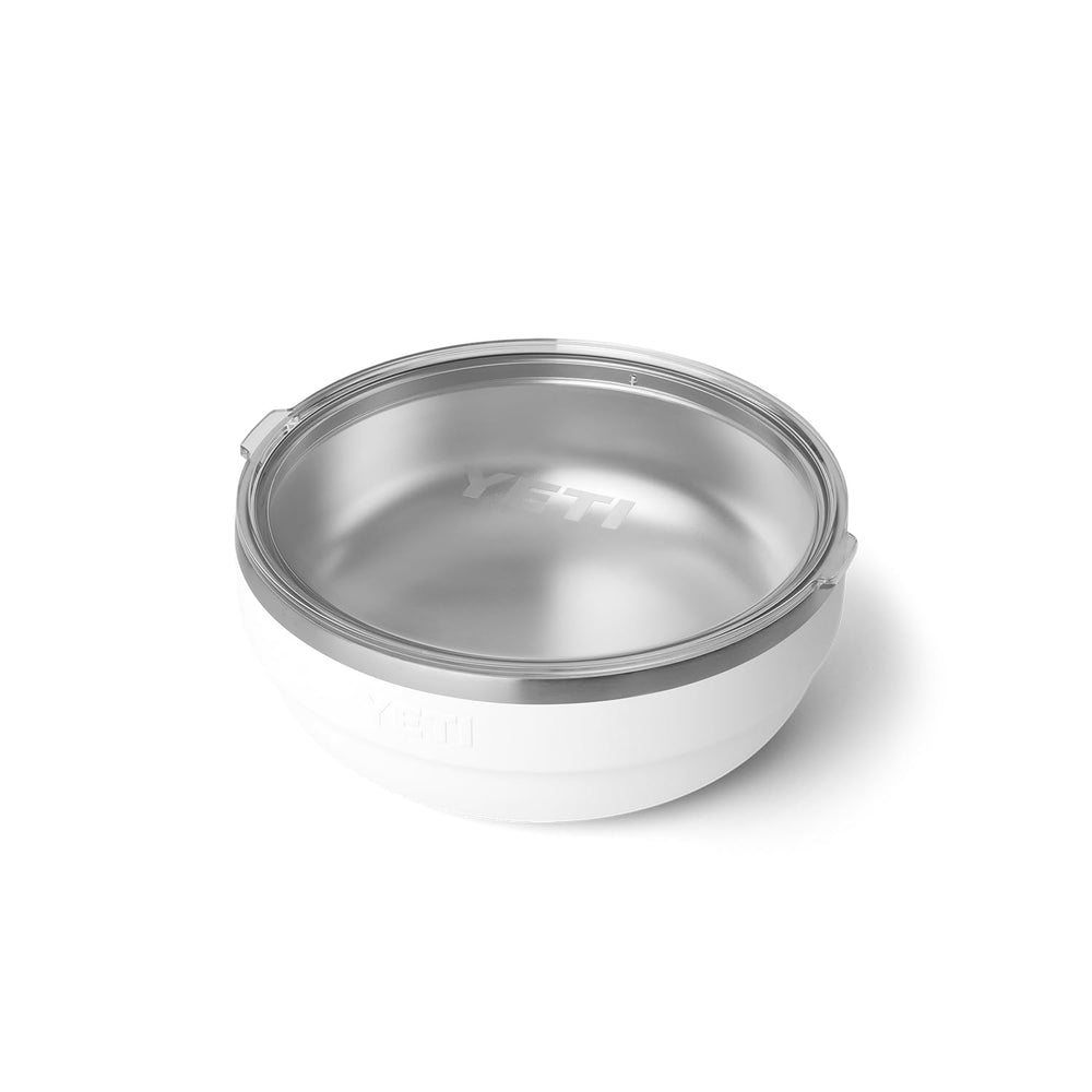 YETI Rambler Low Bowl 3.6-qt in white shows portable serving for picnics.