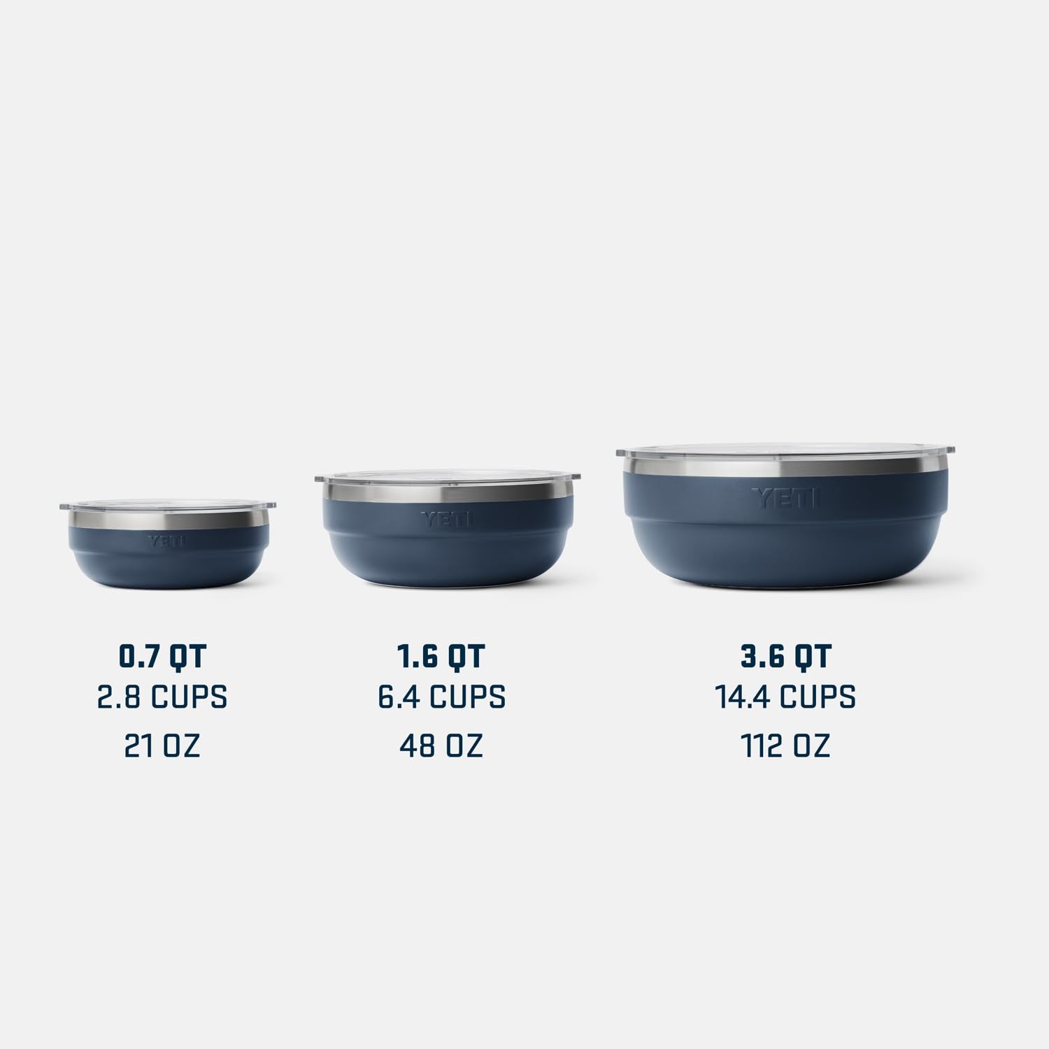 YETI Rambler Low Bowl capacity 3.6 qt fits large portions for gatherings.
