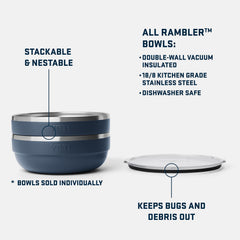 YETI Rambler Low Bowl dimensions highlight generous capacity for family meals.