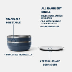 YETI Rambler Low Bowl stackable design saves kitchen and camp space