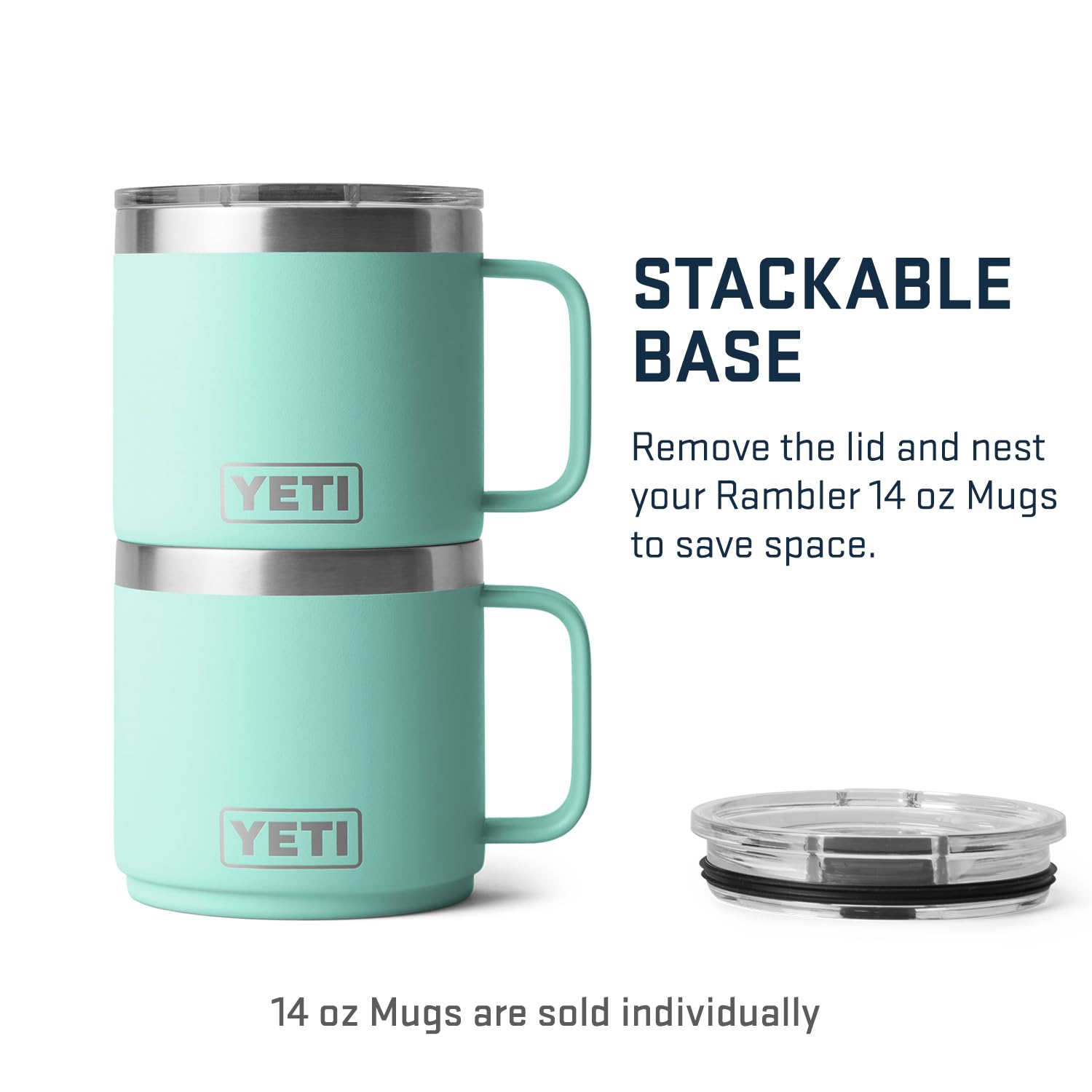 YETI Rambler stackable base nest for compact travel storage.