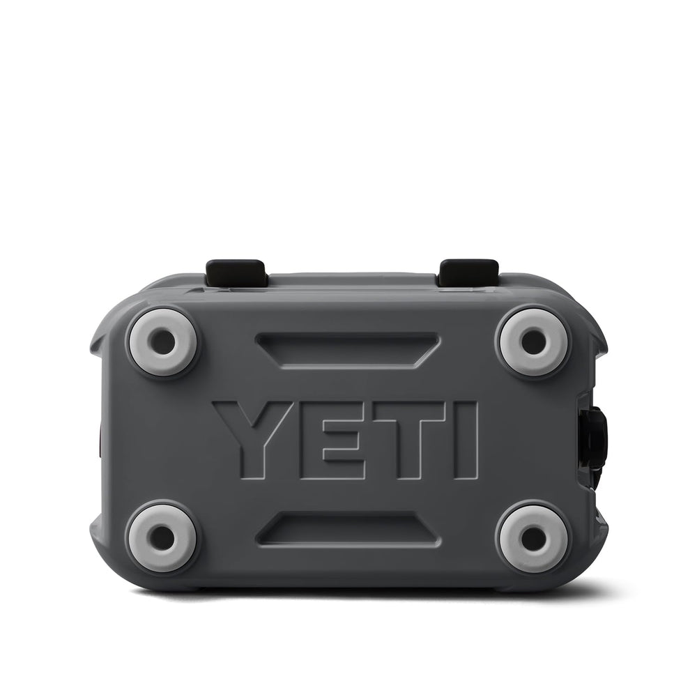 YETI Roadie 15 charcoal color complements outdoor gear and car interiors.