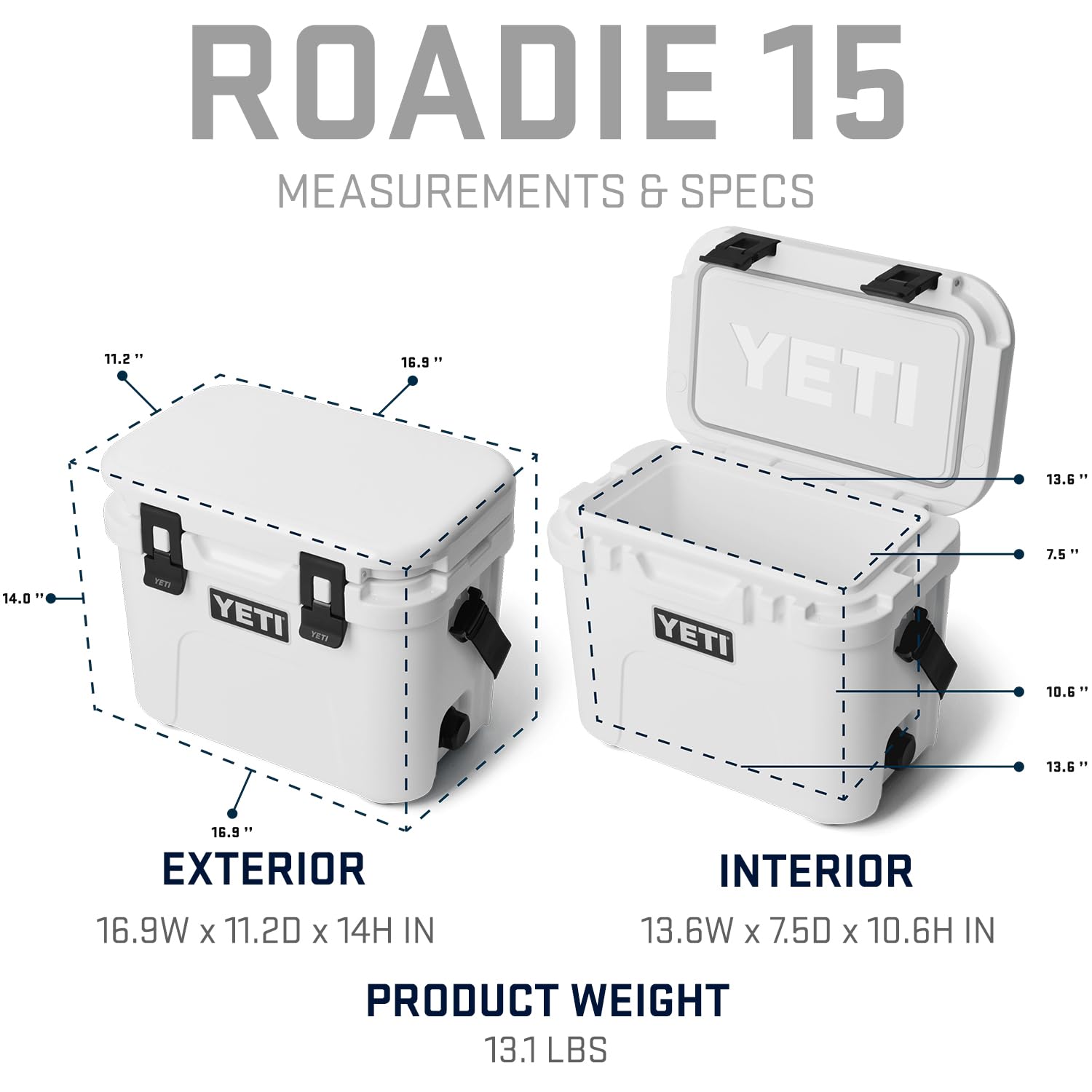 YETI Roadie 15 lipGrip handles stay out of the way during carrying.