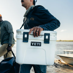 YETI Roadie 15 wine-friendly packing demonstrates capacity for standard bottles on their side.