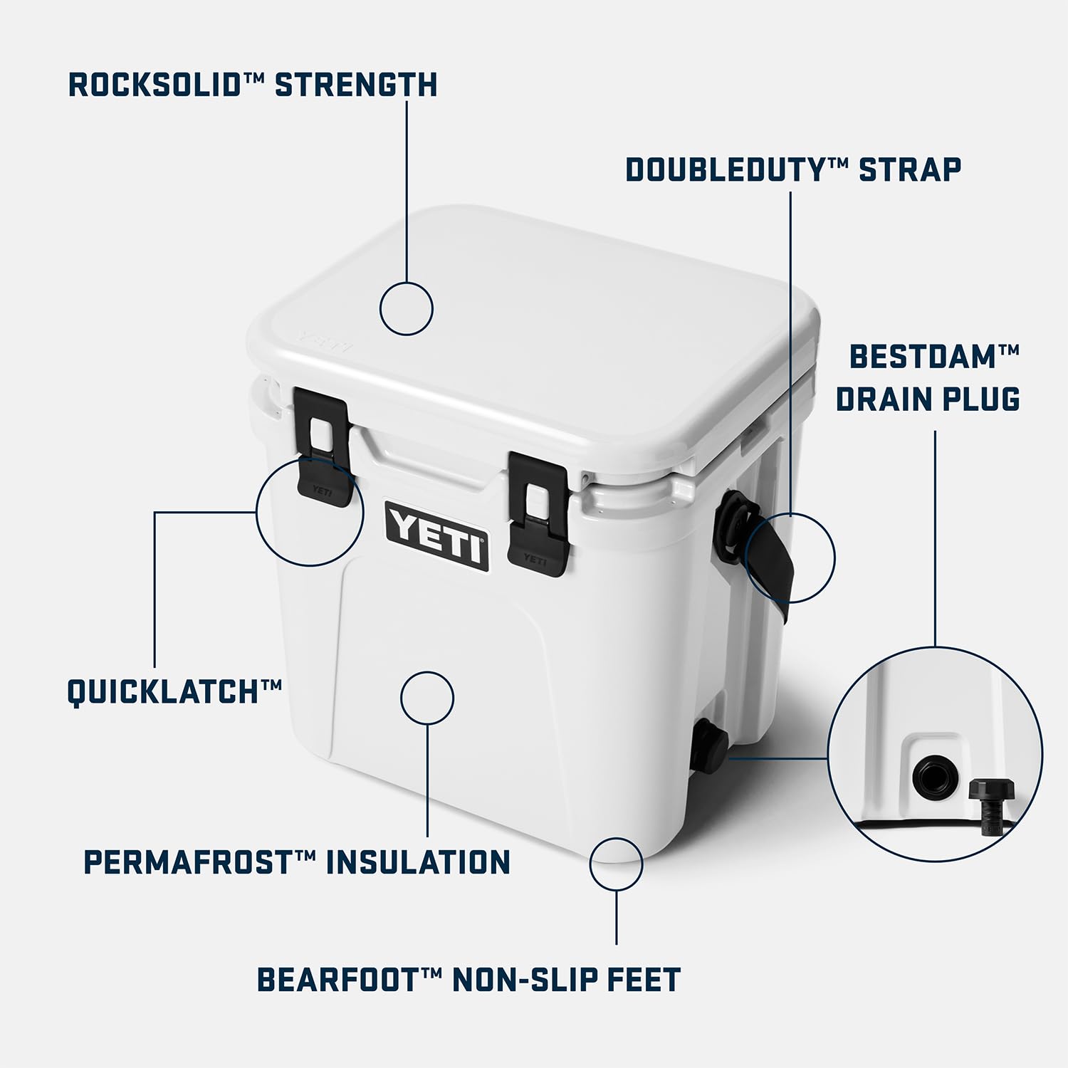 YETI Roadie 24 with DoubleDuty Strap for comfortable carrying on the go.