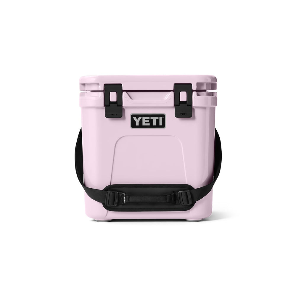 YETI Roadie 24 front view highlighting rugged exterior for road trips.