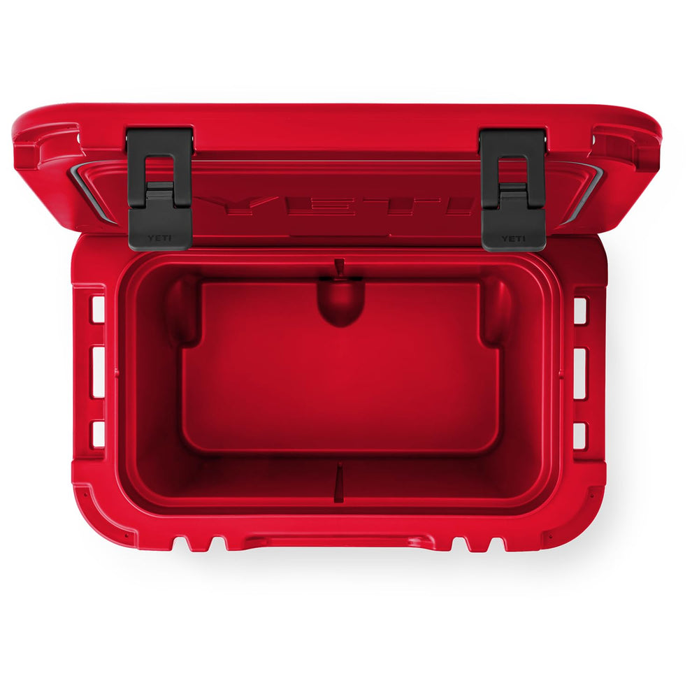 YETI Roadie 32 wheeled cooler side view emphasizing maneuverability in crowds.