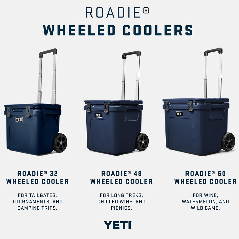 YETI Roadie 32 white on car trunk during a road trip