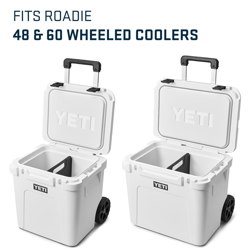 YETI Roadie divider seated in cooler grooves for neat separation