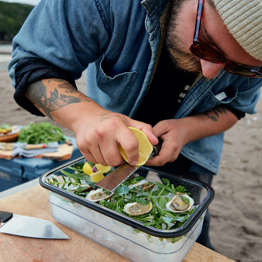 Food-safe materials protect provisions while ice stays separate.