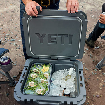 Dishwasher-safe YETI Roadie basket for easy cleanup after trips.