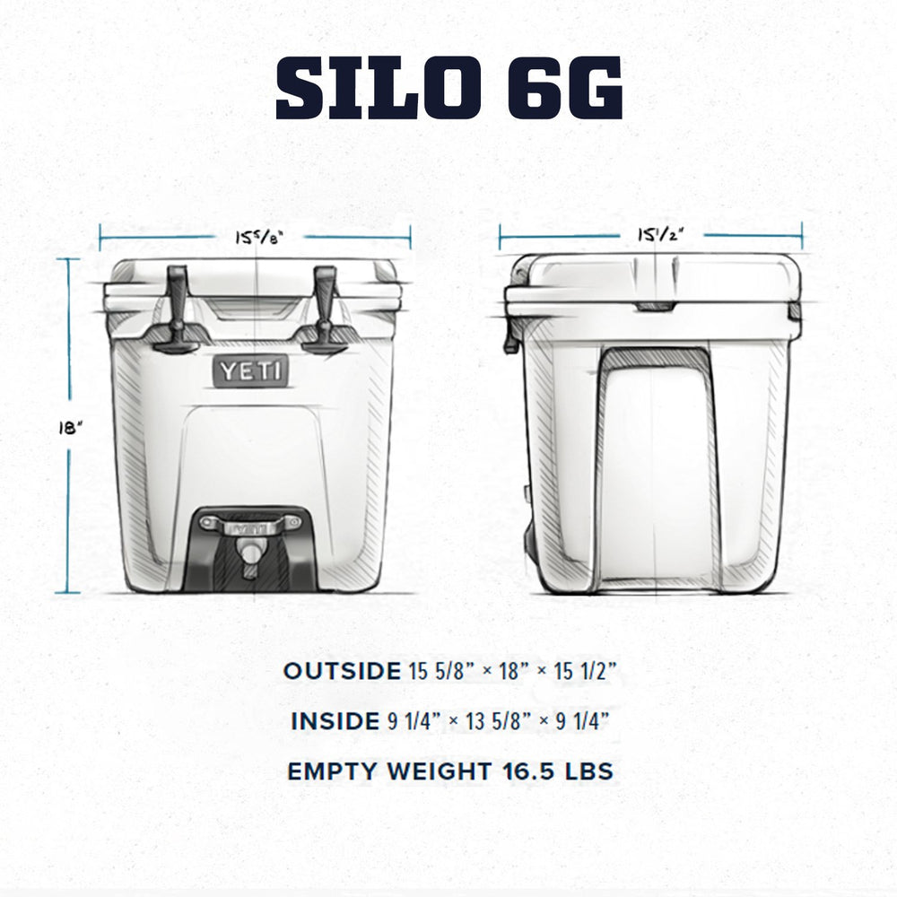 YETI Silo lid-open view showcases roomy six-gallon capacity and reliable sealing.