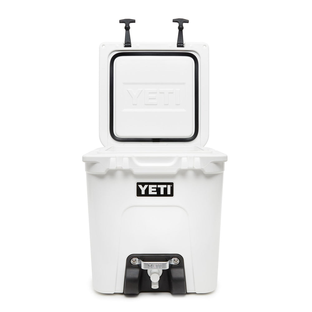 YETI Silo spigot closeup highlights the fast-flow SurePour for quick fills.