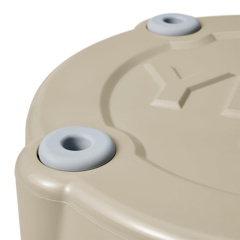 YETI Tank 45 desert tan doublehaul handles for easy transport.