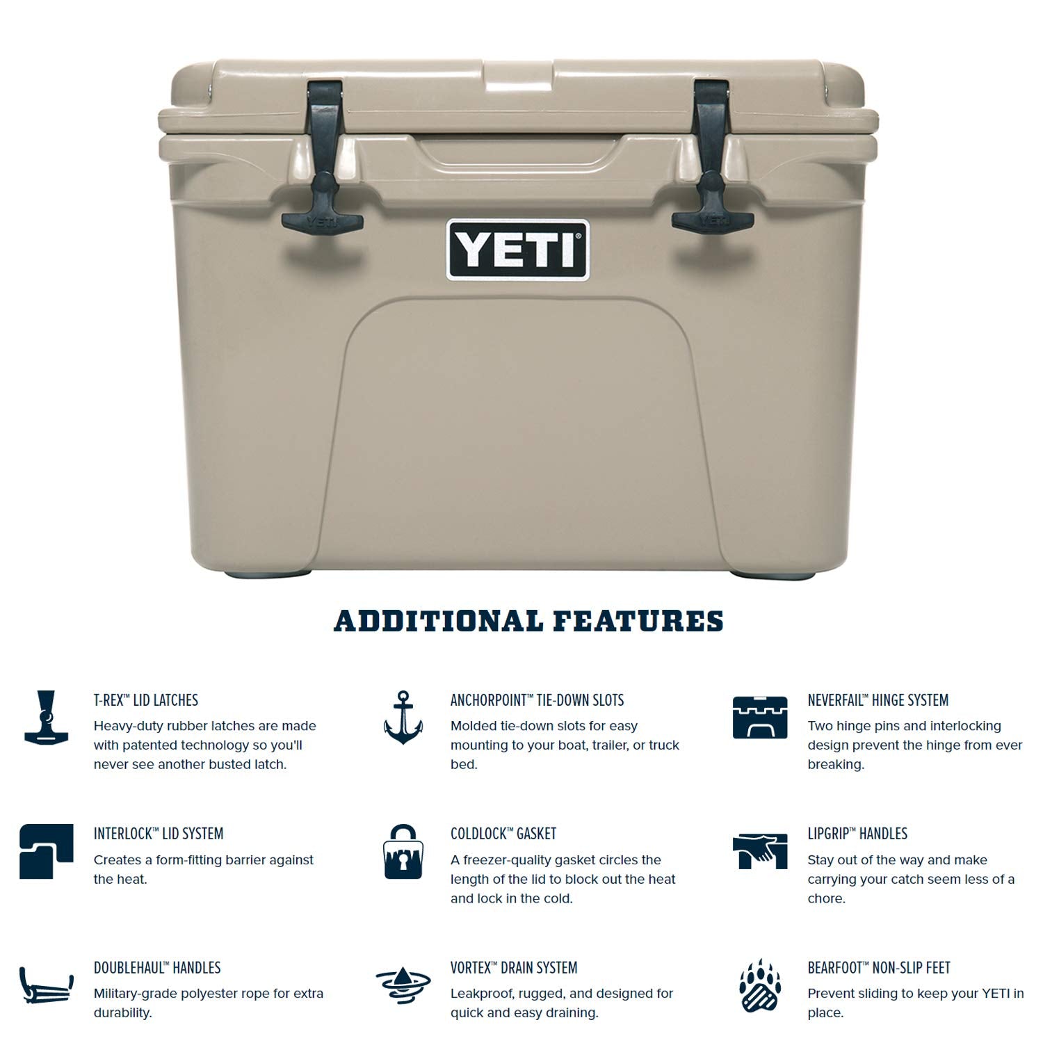 YETI Tundra 35 Desert Tan bear-resistant design for campsite security