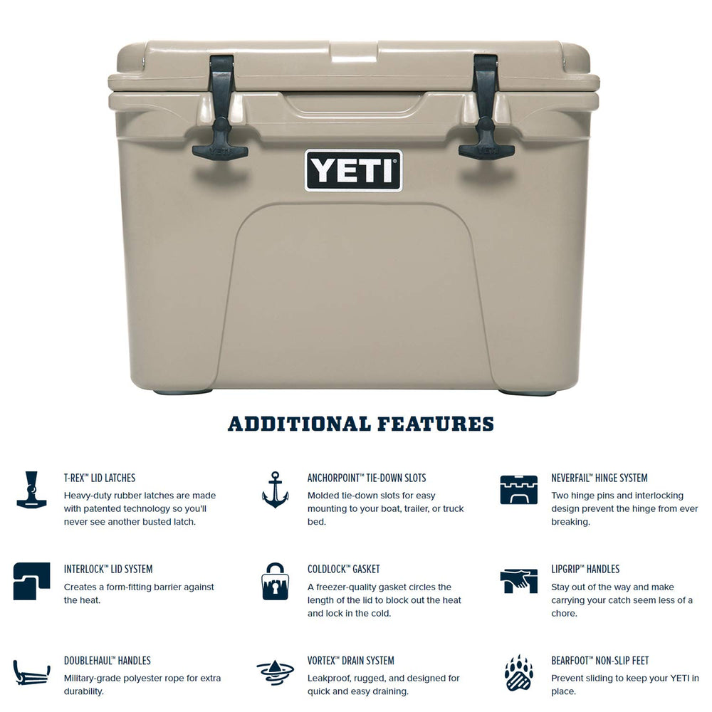 YETI Tundra 35 Desert Tan bear-resistant design for campsite security